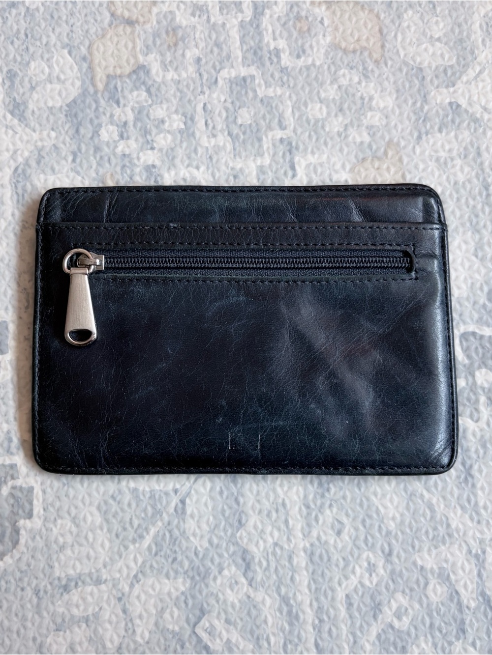 HOBO Black Leather Zip Card Wallet